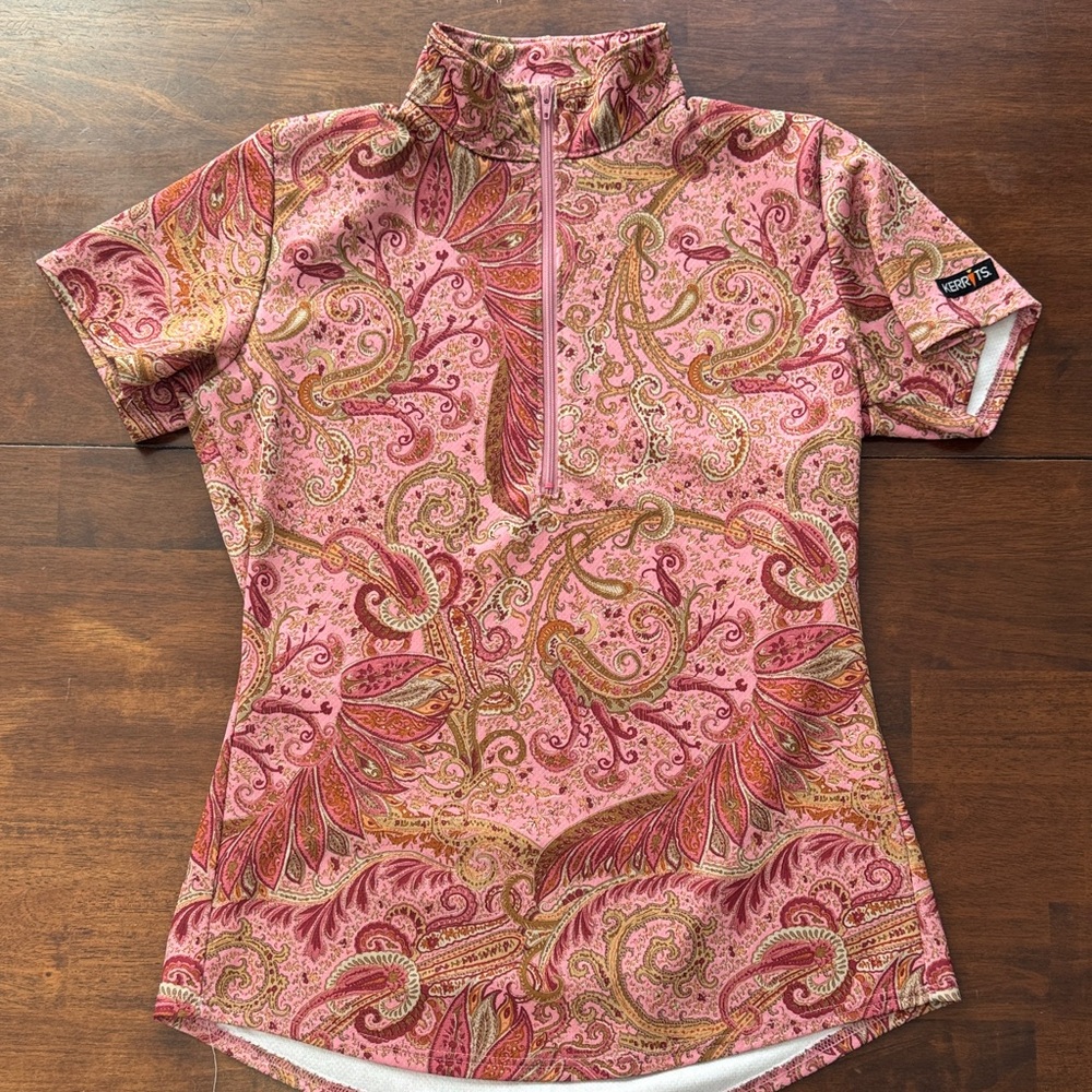 Kerrits Pink Paisley Short Sleeve Top